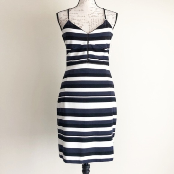 French Connection Dresses & Skirts - French Connection Striped Stretch Knit Dress Sz 10